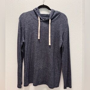 ZYIA Super lightweight Heathered Navy Hooded Sweater Size XS